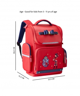 14.5Inch, Red British Theme Ergonomic School Backpack