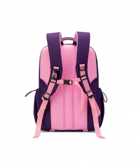 Violet Pink Flower Monogram Ergonomic School Backpack