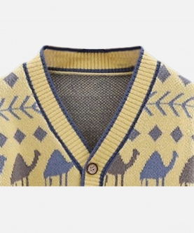 Yellow Camel Troop, Cardigan V Neck Sweater