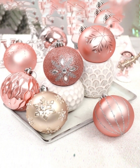 16Pcs Snowflakes Shimmer Christmas Ball Tree Ornaments 