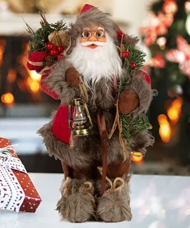 30Cms Furry Santa Claus Self Standing Christmas Table Dacor