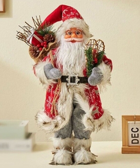60Cms Snowflakes & Furry Santa Claus Self Standing Christmas