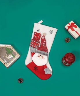 Little Surprise Box White Stocking Santa Christmas Stockings