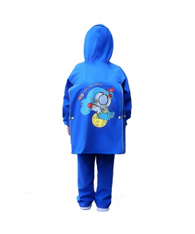 2 Pcs Blue Astronaut Full Shirt & Full Pants Style Raincoat
