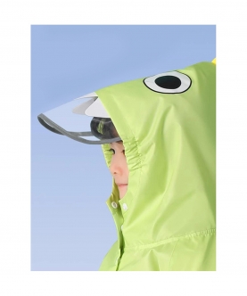 Fluorescent Green Dino Park Raincoat For Kids And Toddlers