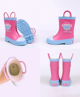 Pink Monkey Flexible Rubber Rain Gumboots