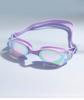 Purple Hologram Uv Protected Swimming Goggles