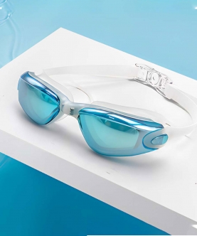 Milky Teal Frame Uv Protected Swimming Goggles