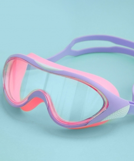 Pink Big Frame Uv Protected Anti-Fog Unisex Swimming Goggles