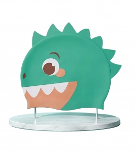 Green Monster 3D Silicone Kids Swimming Cap