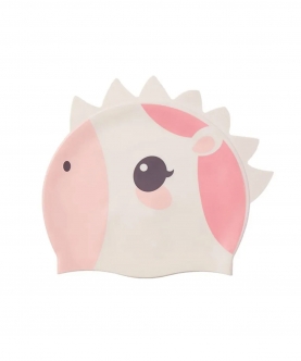 3D Unicorn Silicone Kids Swimming Cap For Long Hair