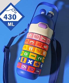Blue Maths Wizard Theme Stainless Steel Water Bottle,430Ml