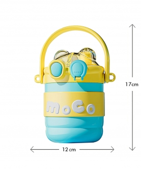 Blue & Yellow 2 Way Lid Style Moco Kids Water Bottle,600Ml