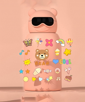 Diy Sticker Pink Specsy Ted Kids Water Bottle,500Ml