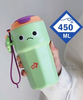 Fun Emoji Mint Green Vacuum Insulated Travel Tumbler,450Ml