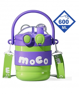 Green & Purple 2 Way Lid Style Moco Kids Water Bottle,600Ml