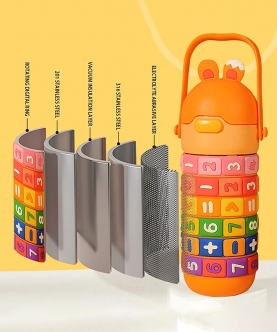 Orange Maths Wizard Theme Stainless Steel Water Bottle,430Ml