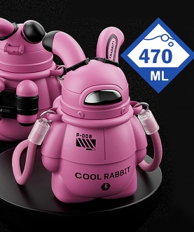 Pink Alien Spaceship Stainless Steel Water Bottle,470Ml