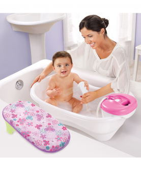 Newborn To Toddler Bath Center & Shower Bath Tub Pink