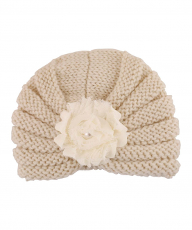 Baby Moo Floral Cream Turban Cap