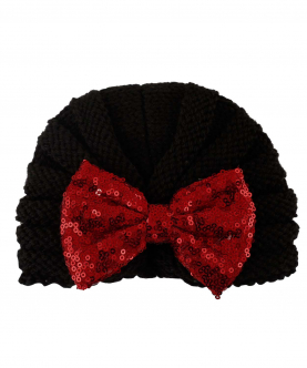 Baby Moo Partywear Black Turban Cap