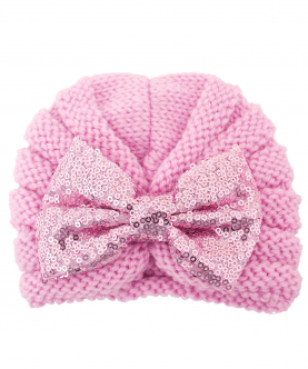 Baby Moo Partywear Pink Turban Cap