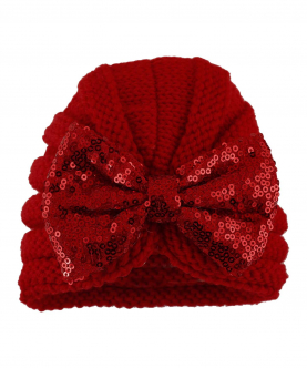 Baby Moo Partywear Red Turban Cap