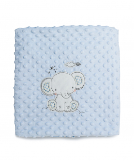 Blue Baby Elephant Double Sided Blanket