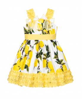Girls Lemon Cotton Dress