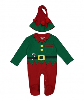 Christmas romper with cap