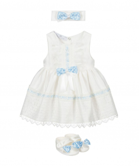 White 3 Piece Baby Dress Set