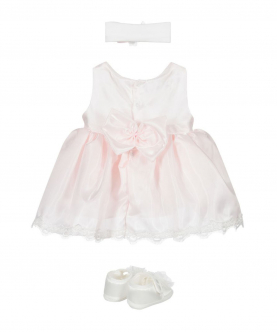 Pink 3 Piece Baby Dress Set