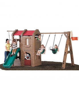 Naturally Playful Adventure Lodge Swing Set and Play Center
