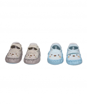 Happy Feet Grey & Blue Slip On Booties - 2 Pack