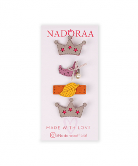 Nadoraa Forest Princess Grey Clip Set - Pack Of 4