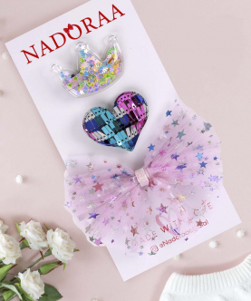 Nadoraa Purple Princess Hairclips-3 Pack
