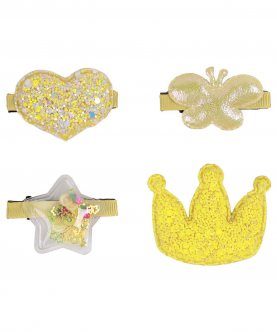 Nadoraa Butterfly Baby Yellow Hairclips-4 Pack