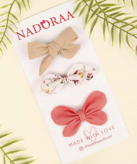 Nadoraa Floral Paradise Bowclip Set -3 Pack