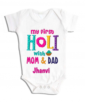 Personalised My First Holi With Mom & Dad Romper