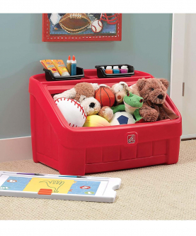 Step2 2-in-1 Kids Toy Box & Art Lid, Red