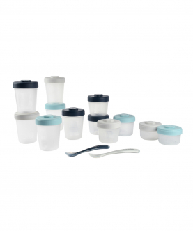 Expert Pack Meal & Food Storage – 12 Clip Portions (2x90ml + 4x150ml + 6x250ml) + 2 1st Stage Silicone Spoons 