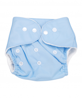 Baby Moo Plain Blue Reusable Diaper