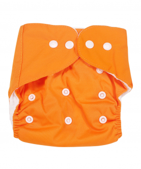 Baby Moo Plain Orange Reusable Diaper