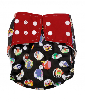 Baby Moo I Love Animals Black And Red Reusable Diaper