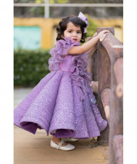 Purple Sequin Structre Gown
