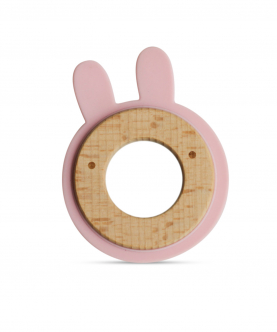 Wood + Silicone Disc Teether - Rabbit