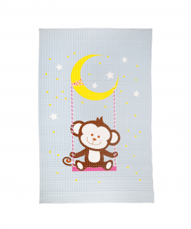 Baby Moo Swinging Monkey Blue And Brown Massage Mat