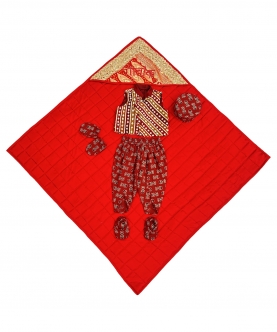 Ajrakh Embroidered Dhoti Waistcoat Set