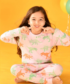 Dinosaur Pink Girls Pyjama Set