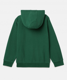 Green Hoodie With Sequins Hand Embroidered